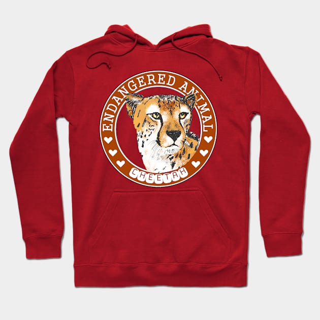 African cheetah, endangered animal in the world Hoodie by The world through children's eyes